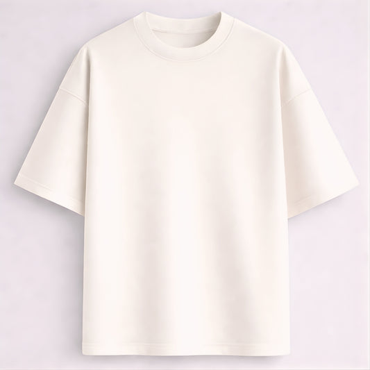 Words Armor solid plain off white oversized t shirt front view for men and women