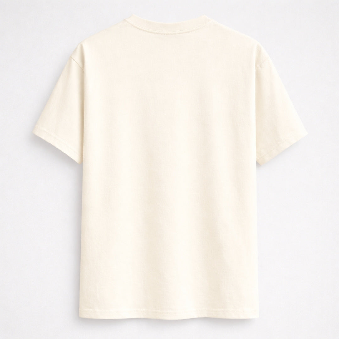 Words Armor solid plain off white t shirt back view for men and women