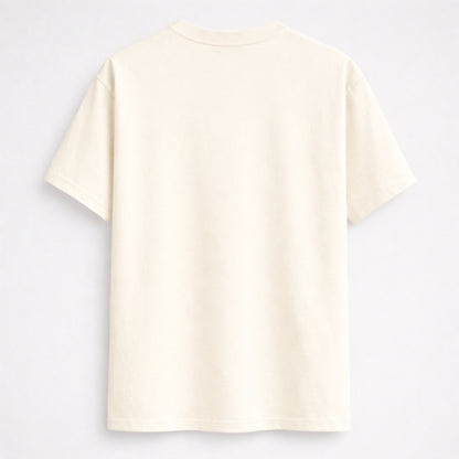 Words Armor solid plain off white t shirt back view for men and women