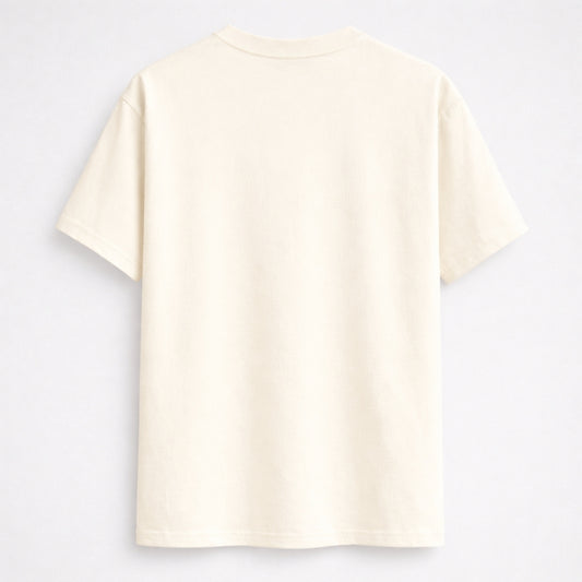 Words Armor solid plain off white t shirt back view for men and women