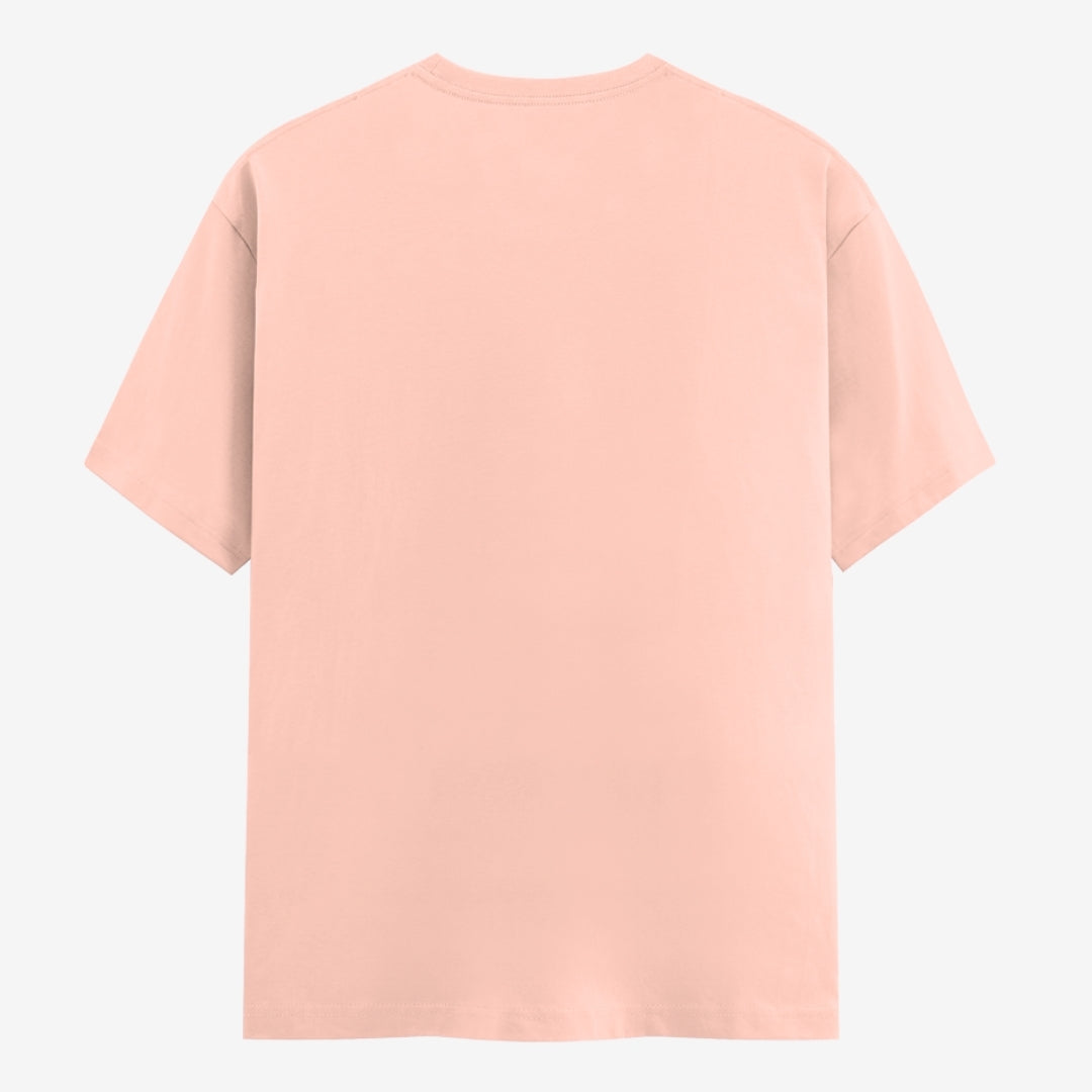 Words Armor solid plain peach t shirt back view for men and women