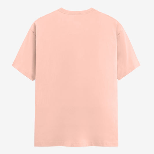 Words Armor solid plain peach t shirt back view for men and women