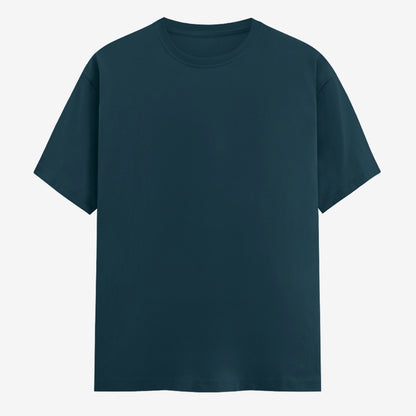 Words Armor solid plain petrol blue t shirt front view for men and women