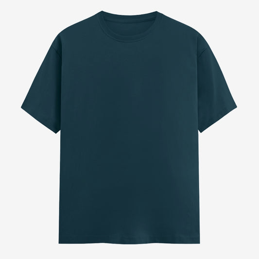 Words Armor solid plain petrol blue t shirt front view for men and women