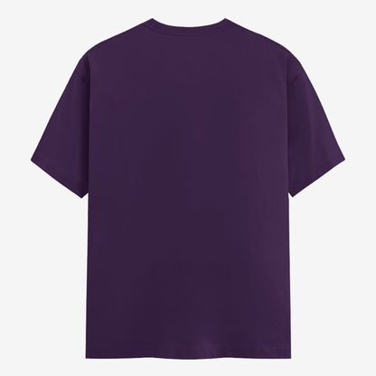 Words Armor solid plain purple t shirt back view for men and women
