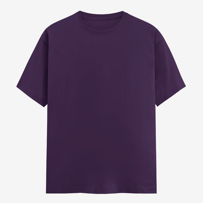 Words Armor solid plain purple t shirt front view for men and women