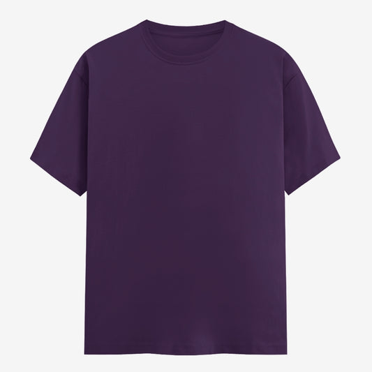 Words Armor solid plain purple t shirt front view for men and women