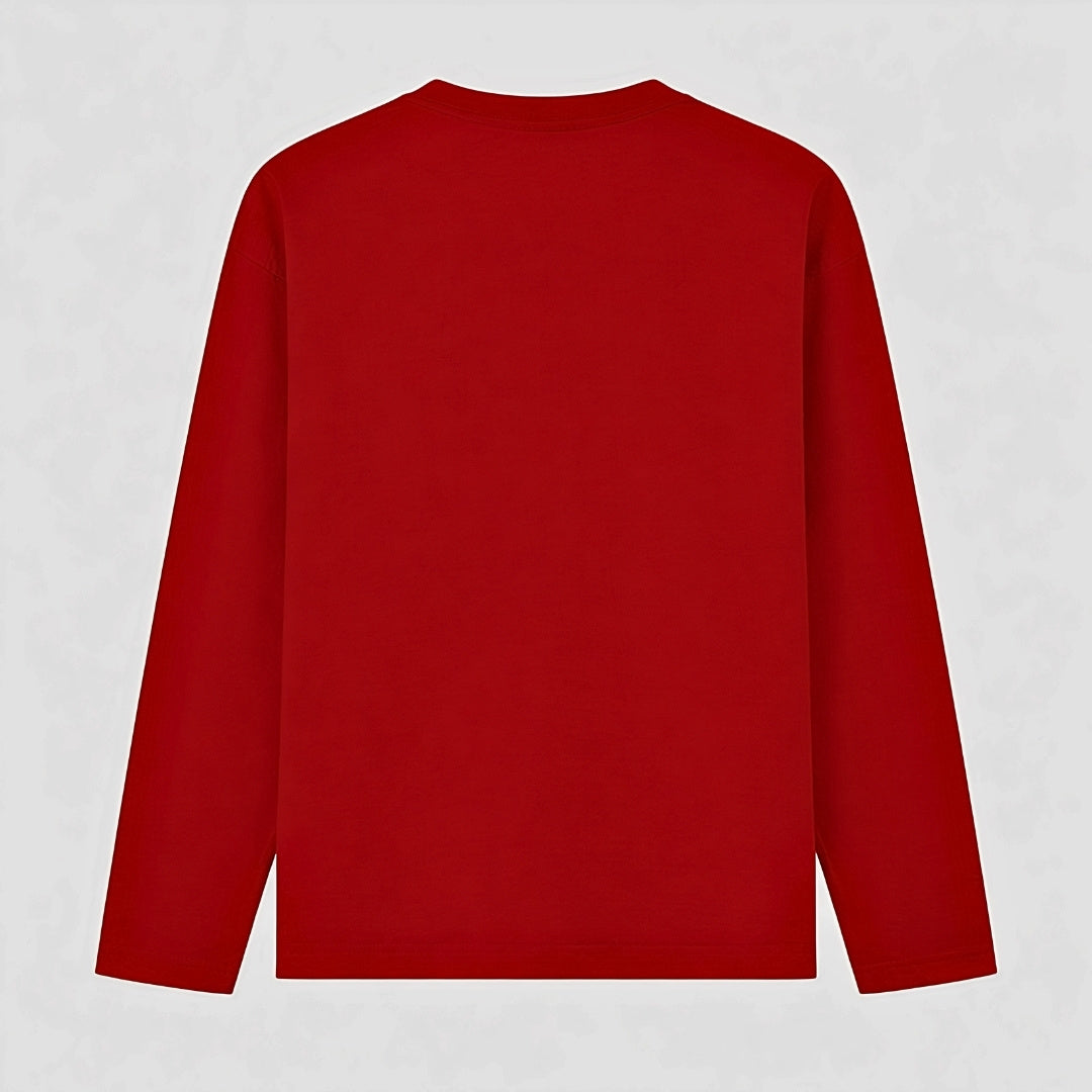 Words Armor solid plain red full sleeve t shirt back view for men and women