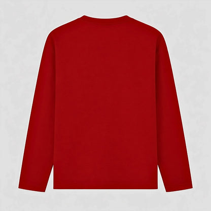 Words Armor solid plain red full sleeve t shirt back view for men and women