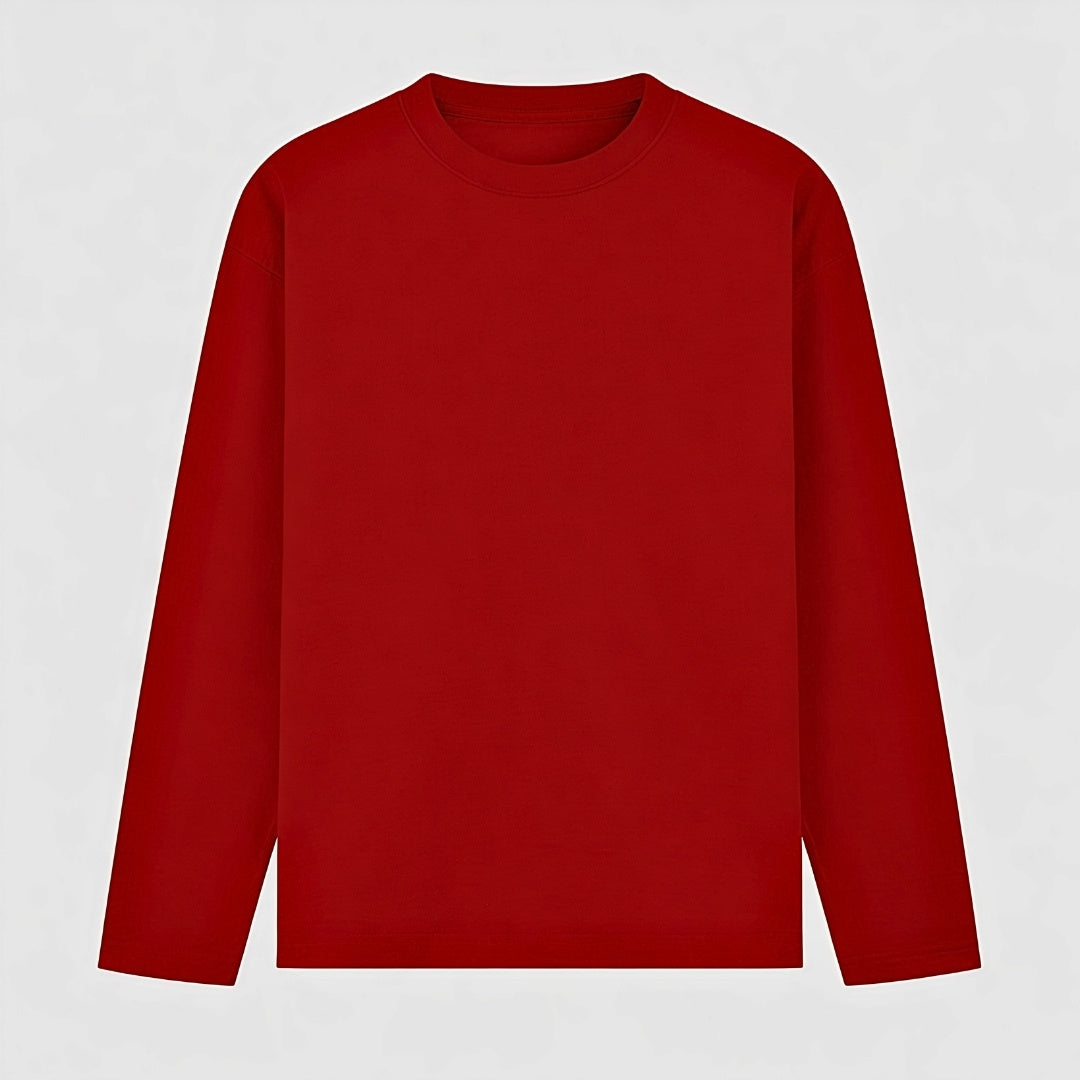 Words Armor solid plain red full sleeve t shirt front view for men and women