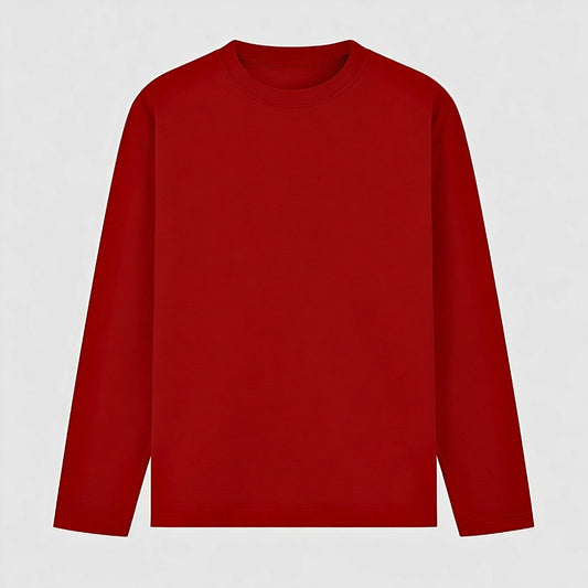 Words Armor solid plain red full sleeve t shirt front view for men and women