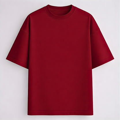 Words Armor solid plain red oversized t shirt front view for men and women