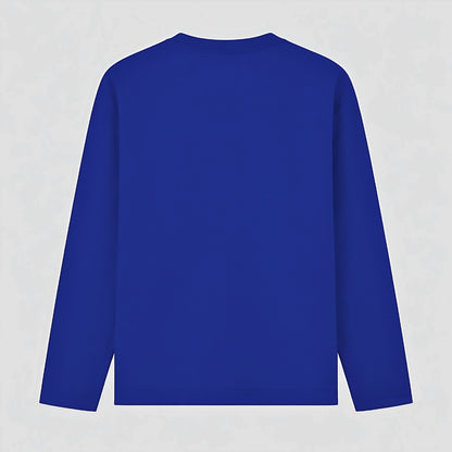 Words Armor solid plain royal blue full sleeve t shirt back view for men and women