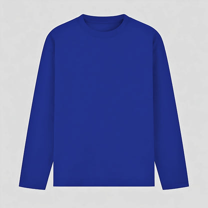 Words Armor solid plain royal blue full sleeve t shirt front view for men and women