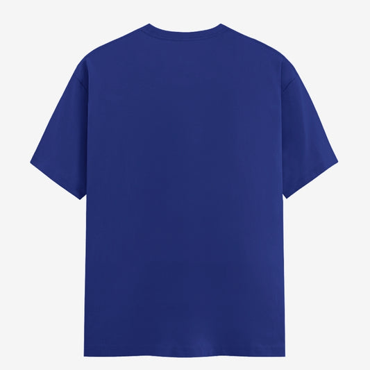 Words Armor solid plain royal blue t shirt back view for men and women