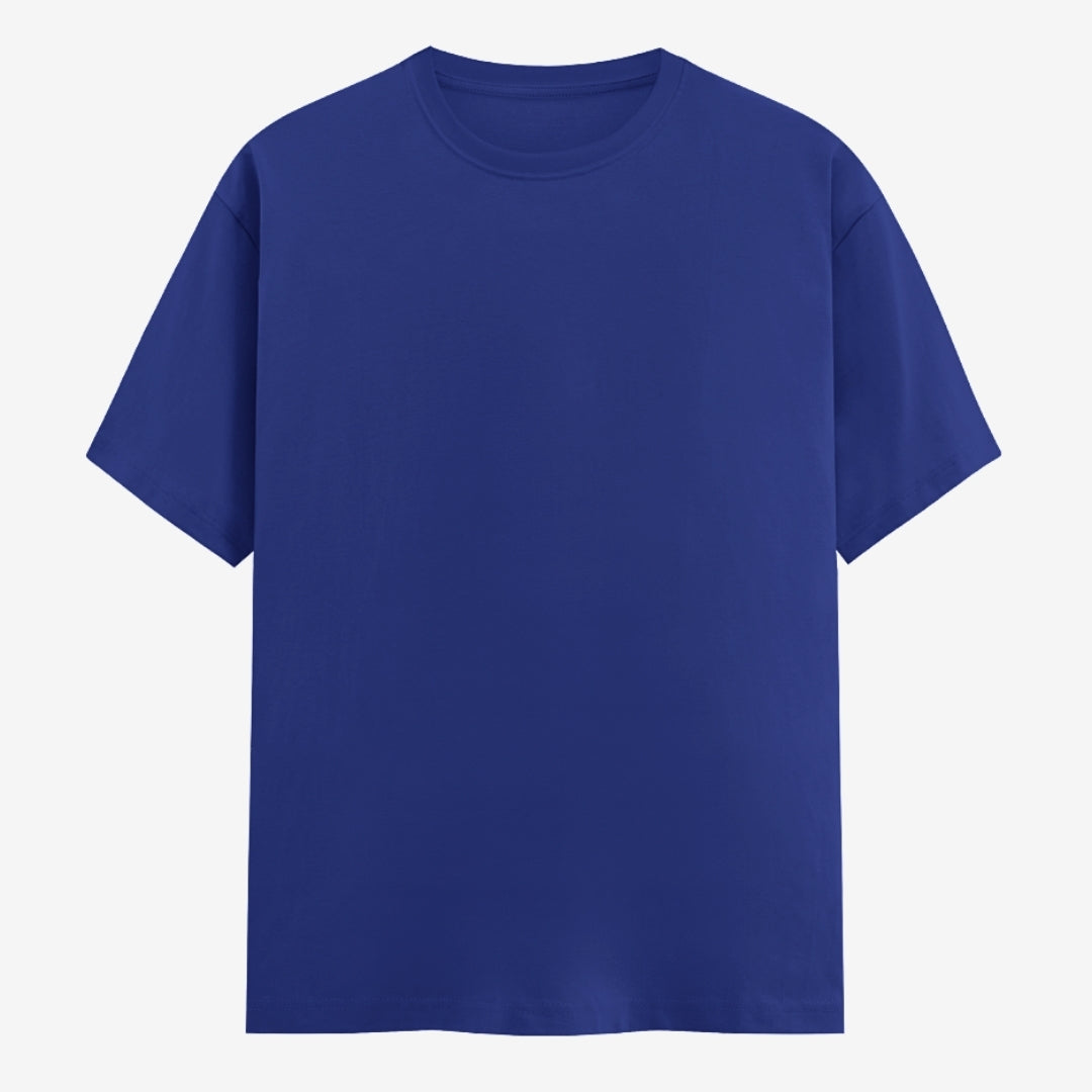 Words Armor solid plain royal blue t shirt front view for men and women