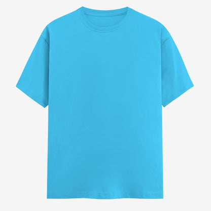 Words Armor solid plain sky blue t shirt front view for men and women
