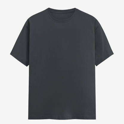 Words Armor solid plain steel grey t shirt front view for men and women
