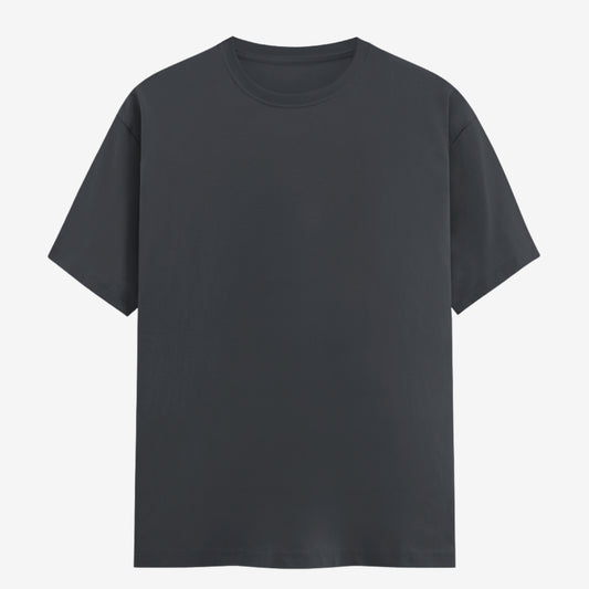 Words Armor solid plain steel grey t shirt front view for men and women