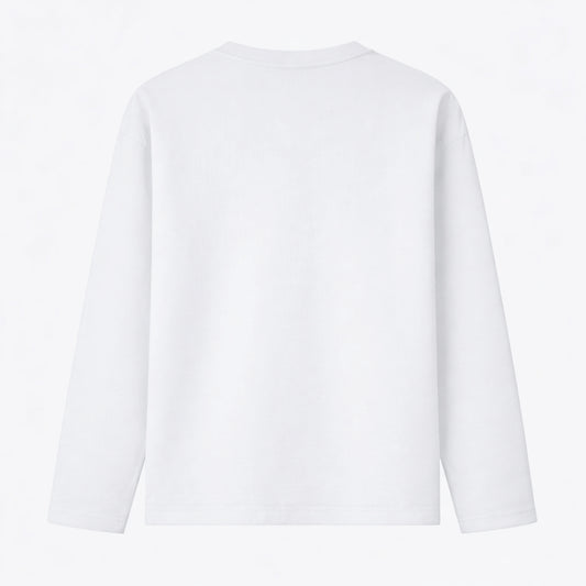 Words Armor solid plain white full sleeve t shirt back view for men and women