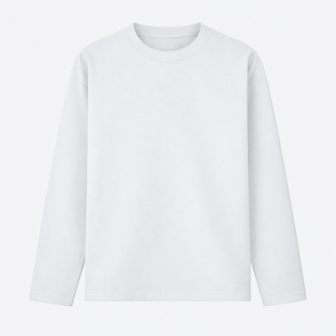 Words Armor solid plain white full sleeve t shirt front view for men and women