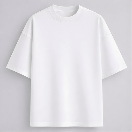 Words Armor solid plain white oversized t shirt front view for men and women