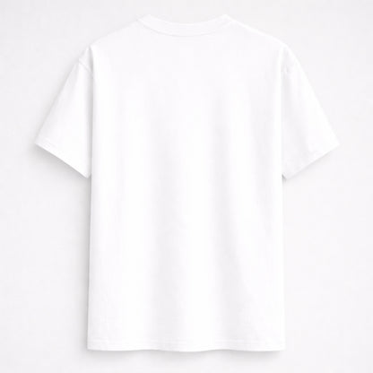 Words Armor solid plain white t shirt back view for men and women