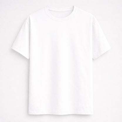 Words Armor solid plain white t shirt front view for men and women
