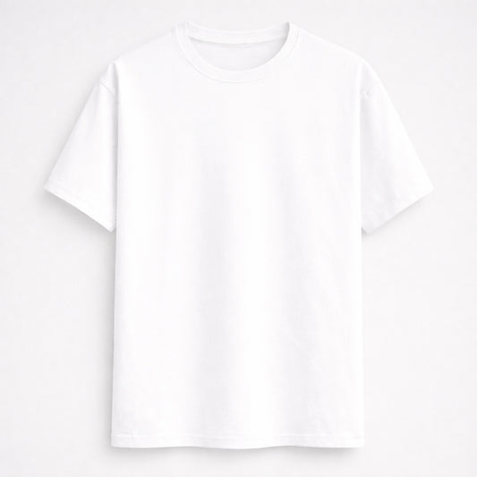 Words Armor solid plain white t shirt front view for men and women