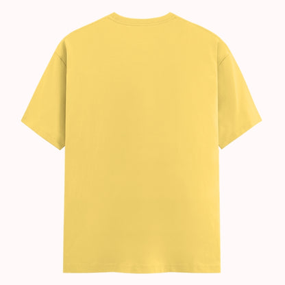 Words Armor solid plain yellow t shirt back view for men and women
