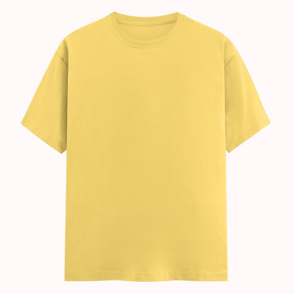 Words Armor solid plain yellow t shirt front view for men and women