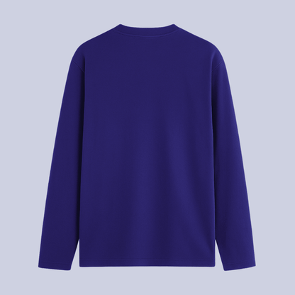 Purple long-sleeve shirt on a light purple background wordsarmor