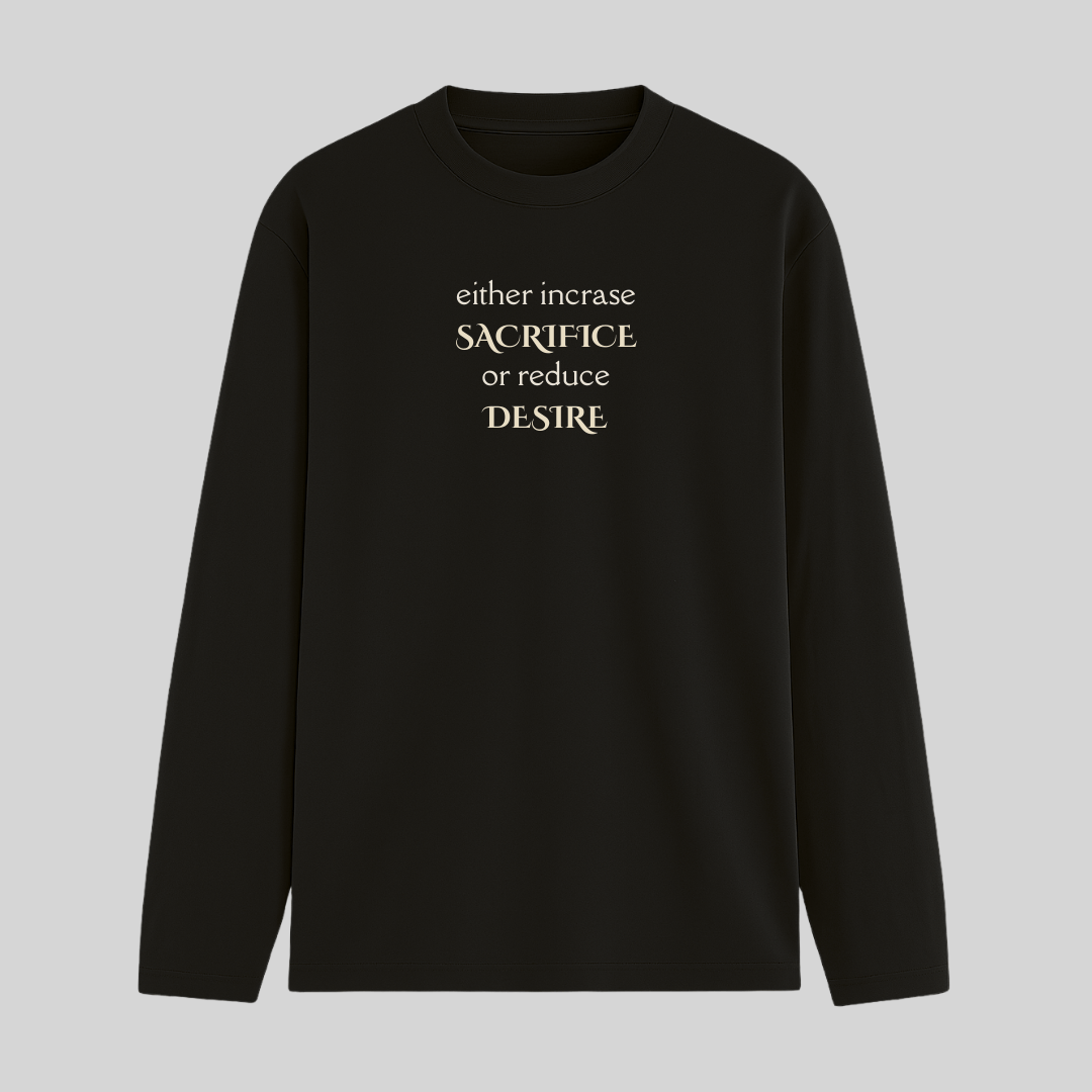 Words Armor Quote Full Sleeve T-Shirt in black front view