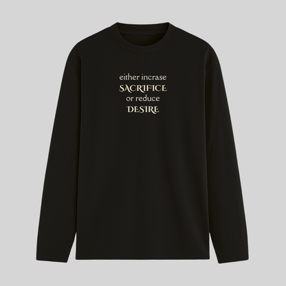 Words Armor Quote Full Sleeve T-Shirt in black front view