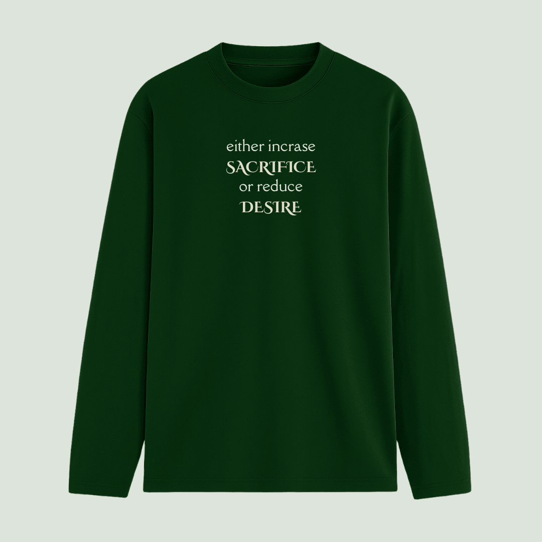 Words Armor Quote Full Sleeve T-Shirt in bottle green front view