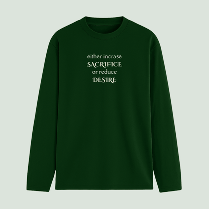Words Armor Quote Full Sleeve T-Shirt in bottle green front view