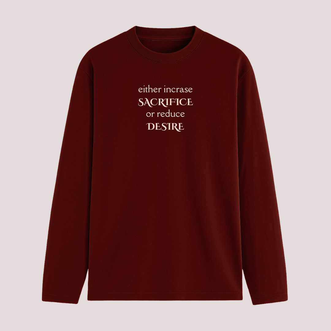 Words Armor Quote Full Sleeve T-Shirt in maroon front view