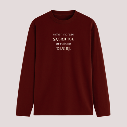 Words Armor Quote Full Sleeve T-Shirt in maroon front view