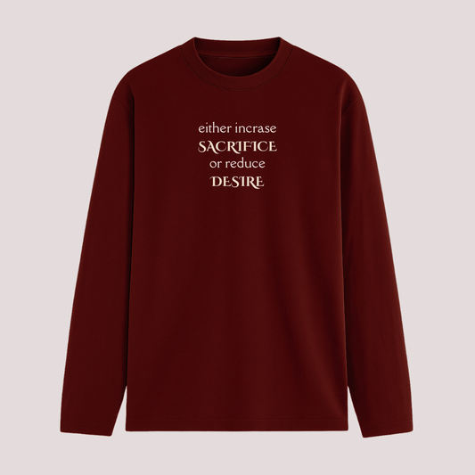 Words Armor Quote Full Sleeve T-Shirt in maroon front view