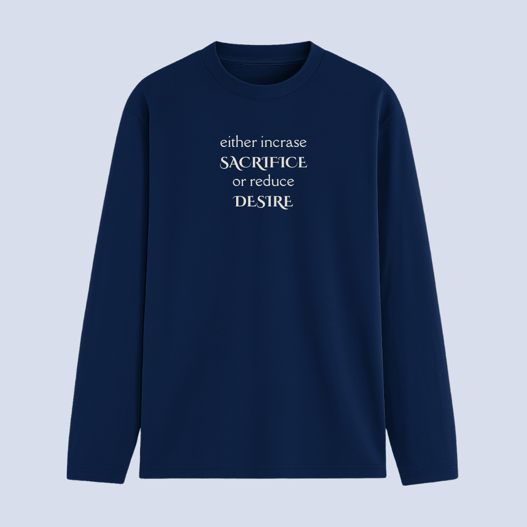 Words Armor Quote Full Sleeve T-Shirt in navy front view