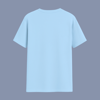 Light blue t-shirt on a solid gray background wordsarmor